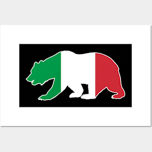 Italian Brown Bear Italy Flag Italia Italiano Gift Posters and Art